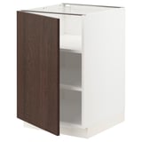 SEKTION Gabinete bajo+estantes, blanco/Sinarp marrón, 21x24x30 "