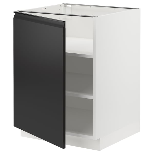 SEKTION Gabinete bajo+estantes, blanco/Upplöv antracita mate, 24x24x30 "