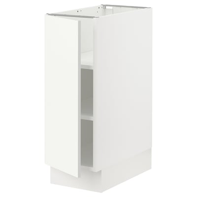 SEKTION Gabinete bajo+estantes, blanco/Vallstena blanco, 12x24x30 "