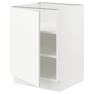 SEKTION Gabinete bajo+estantes, blanco/Vallstena blanco, 24x24x30 "
