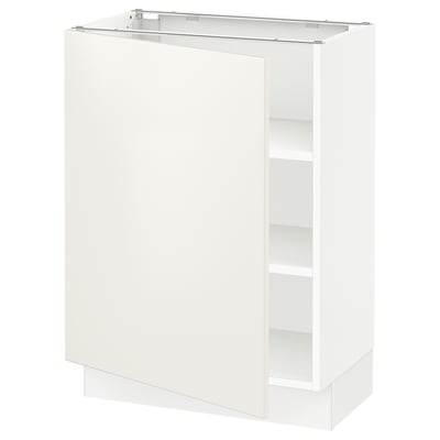 SEKTION Gabinete bajo+estantes, blanco/Veddinge blanco, 24x15x30 "