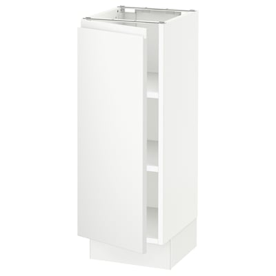 SEKTION Gabinete bajo+estantes, blanco/Voxtorp blanco mate, 12x15x30 "