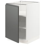 SEKTION Gabinete bajo+estantes, blanco/Voxtorp gris oscuro, 21x24x30 "