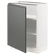 SEKTION Gabinete bajo+estantes, blanco/Voxtorp gris oscuro, 24x15x30 "