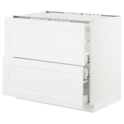 SEKTION Gabinete bajo estufa 2frentes/3cjn, blanco Maximera/Axstad blanco mate, 36x24x30 "