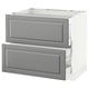SEKTION Gabinete bajo estufa 2frentes/3cjn, blanco Maximera/Bodbyn gris, 36x24x30 "