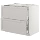 SEKTION Gabinete bajo estufa 2frentes/3cjn, blanco Maximera/Lerhyttan gris claro, 36x24x30 "