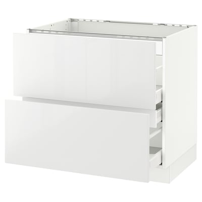 SEKTION Gabinete bajo estufa 2frentes/3cjn, blanco Maximera/Ringhult blanco, 36x24x30 "