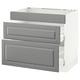 SEKTION Gabinete bajo estufa/3 frentes/2 cj, blanco Maximera/Bodbyn gris, 36x24x30 "