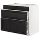 SEKTION Gabinete bajo estufa/3 frentes/2 cj, blanco Maximera/Lerhyttan teñido en negro, 36x24x30 "