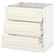 SEKTION Gabinete bajo estufa 3frentes/3cjn, blanco Maximera/Bodbyn color hueso, 30x24x30 "