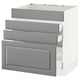 SEKTION Gabinete bajo estufa/4 frentes/3 cj, blanco Maximera/Bodbyn gris, 30x24x30 "