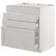 SEKTION Gabinete bajo estufa/4 frentes/3 cj, blanco Maximera/Lerhyttan gris claro, 30x24x30 "