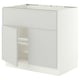SEKTION Gabinete bajo estufa/extractor+2 pt, blanco/Aspudden gris claro, 36x24x30 "