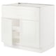 SEKTION Gabinete bajo estufa/extractor+2 pt, blanco/Bodbyn color hueso, 36x24x30 "