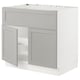 SEKTION Gabinete bajo estufa/extractor+2 pt, blanco/Lerhyttan gris claro, 36x24x30 "