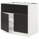 SEKTION Gabinete bajo estufa/extractor+2 pt, blanco/Nickebo antracita mate, 36x24x30 "