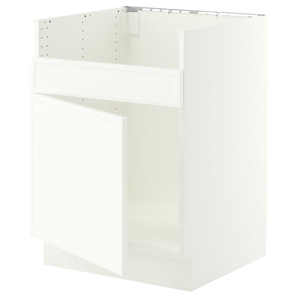 SEKTION Gabinete bajo freg 1 pila HAVSEN, blanco/Aspudden blanco mate, 24x24x30 "