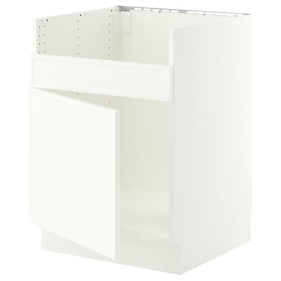 SEKTION Gabinete bajo freg 1 pila HAVSEN, blanco/Aspudden blanco mate, 24x24x30 "