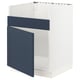 SEKTION Gabinete bajo freg 1 pila HAVSEN, blanco Axstad/mate azul, 24x24x30 "