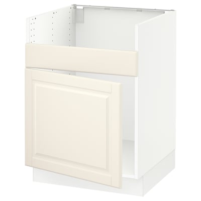 SEKTION Gabinete bajo freg 1 pila HAVSEN, blanco/Bodbyn color hueso, 24x24x30 "