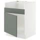 SEKTION Gabinete bajo freg 1 pila HAVSEN, blanco/Nickebo verde grisáceo mate, 24x24x30 "
