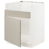 SEKTION Gabinete bajo freg 1 pila HAVSEN, blanco/Stensund beige, 24x24x30 "