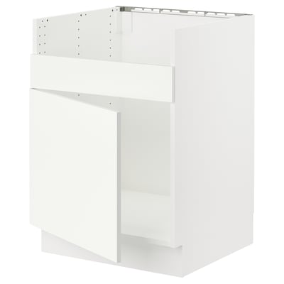 SEKTION Gabinete bajo freg 1 pila HAVSEN, blanco/Vallstena blanco, 24x24x30 "