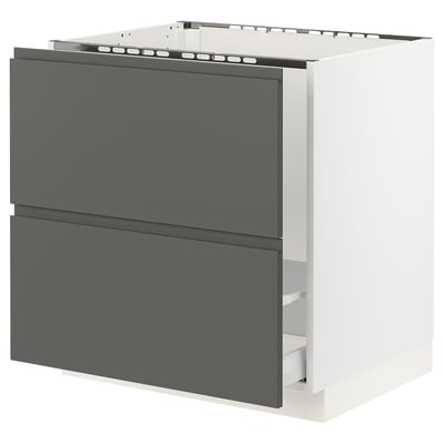 SEKTION Gabinete bajo freg/cls residuos/2fr, blanco Maximera/Voxtorp gris oscuro, 30x24x30 "