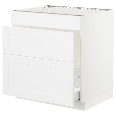 SEKTION Gabinete bajo freg/cls residuos/3fr, blanco Maximera/Axstad blanco mate, 30x24x30 "