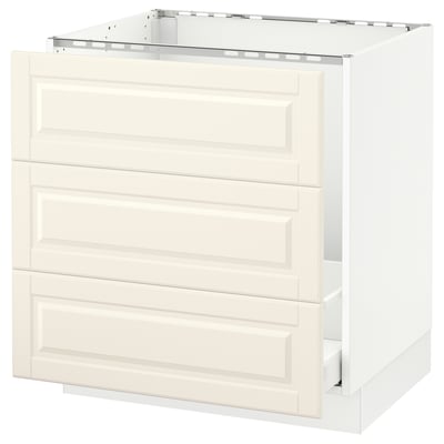SEKTION Gabinete bajo freg/cls residuos/3fr, blanco Maximera/Bodbyn color hueso, 30x24x30 "