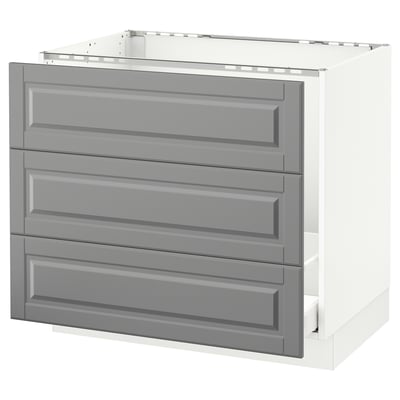 SEKTION Gabinete bajo freg/cls residuos/3fr, blanco Maximera/Bodbyn gris, 36x24x30 "