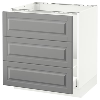 SEKTION Gabinete bajo freg/cls residuos/3fr, blanco Maximera/Bodbyn gris, 30x24x30 "