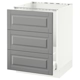 SEKTION Gabinete bajo freg/cls residuos/3fr, blanco Maximera/Bodbyn gris, 24x24x30 "
