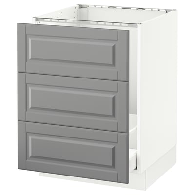 SEKTION Gabinete bajo freg/cls residuos/3fr, blanco Maximera/Bodbyn gris, 24x24x30 "