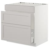 SEKTION Gabinete bajo freg/cls residuos/3fr, blanco Maximera/Lerhyttan gris claro, 30x24x30 "