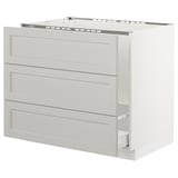 SEKTION Gabinete bajo freg/cls residuos/3fr, blanco Maximera/Lerhyttan gris claro, 36x24x30 "