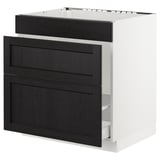 SEKTION Gabinete bajo freg/cls residuos/3fr, blanco Maximera/Lerhyttan teñido en negro, 30x24x30 "