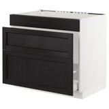 SEKTION Gabinete bajo freg/cls residuos/3fr, blanco Maximera/Lerhyttan teñido en negro, 36x24x30 "