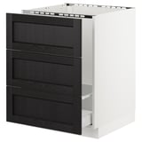 SEKTION Gabinete bajo freg/cls residuos/3fr, blanco Maximera/Lerhyttan teñido en negro, 24x24x30 "