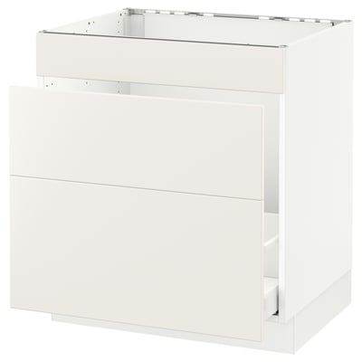 SEKTION Gabinete bajo freg/cls residuos/3fr, blanco Maximera/Veddinge blanco, 30x24x30 "