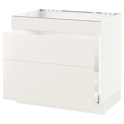SEKTION Gabinete bajo freg/cls residuos/3fr, blanco Maximera/Veddinge blanco, 36x24x30 "