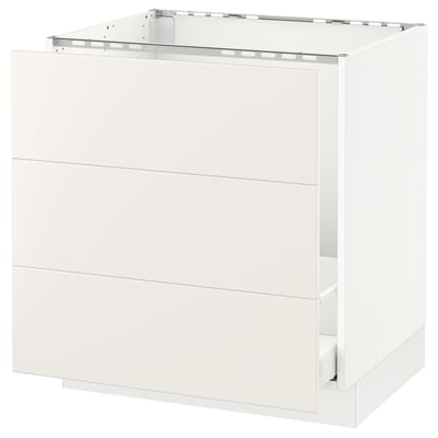 SEKTION Gabinete bajo freg/cls residuos/3fr, blanco Maximera/Veddinge blanco, 30x24x30 "