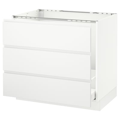 SEKTION Gabinete bajo freg/cls residuos/3fr, blanco Maximera/Voxtorp blanco mate, 36x24x30 "