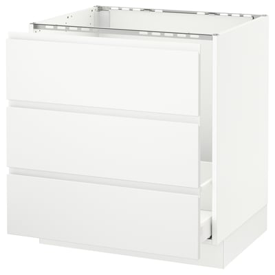 SEKTION Gabinete bajo freg/cls residuos/3fr, blanco Maximera/Voxtorp blanco mate, 30x24x30 "