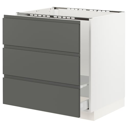 SEKTION Gabinete bajo freg/cls residuos/3fr, blanco Maximera/Voxtorp gris oscuro, 30x24x30 "