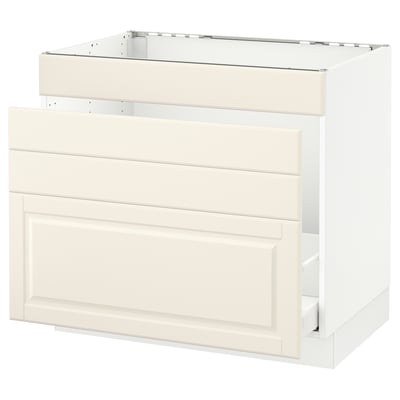 SEKTION Gabinete bajo freg/cls residuos/4fr, blanco Maximera/Bodbyn color hueso, 36x24x30 "
