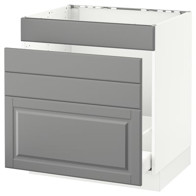 SEKTION Gabinete bajo freg/cls residuos/4fr, blanco Maximera/Bodbyn gris, 30x24x30 "