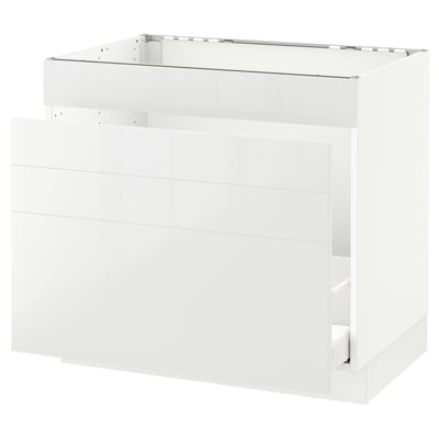 SEKTION Gabinete bajo freg/cls residuos/4fr, blanco Maximera/Ringhult blanco, 36x24x30 "