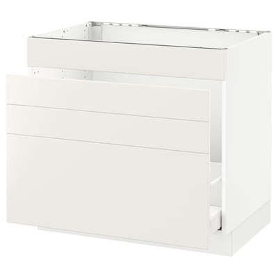 SEKTION Gabinete bajo freg/cls residuos/4fr, blanco Maximera/Veddinge blanco, 36x24x30 "